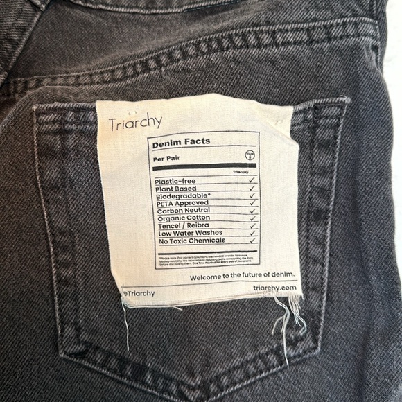 TRIARCHY jeans high waist baggy straight leg NWT dark grayish - Picture 6 of 11